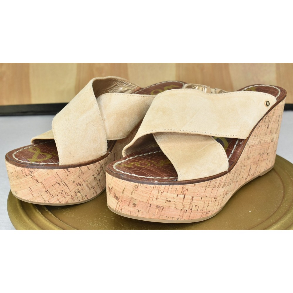 Sam Edelman Darlene Women Shoes Size 8.5 Slip On Wedge Platform Sandals -Flaws-